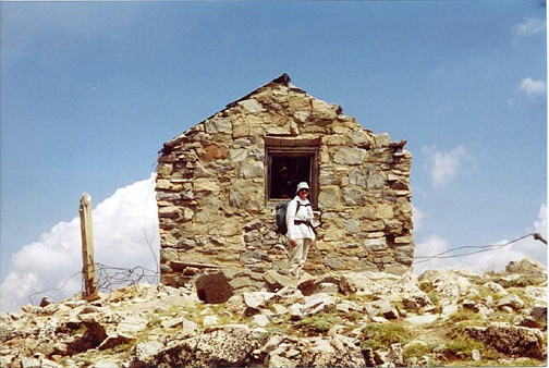 Close view with person in white jacket